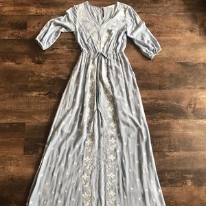 Dusty blue maxi floral maxi dress | Size Small